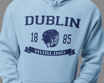 Dublin Hurling Hoodie - IRL - Gaelic Games - Featuring Helmet Design - Adult Sizes