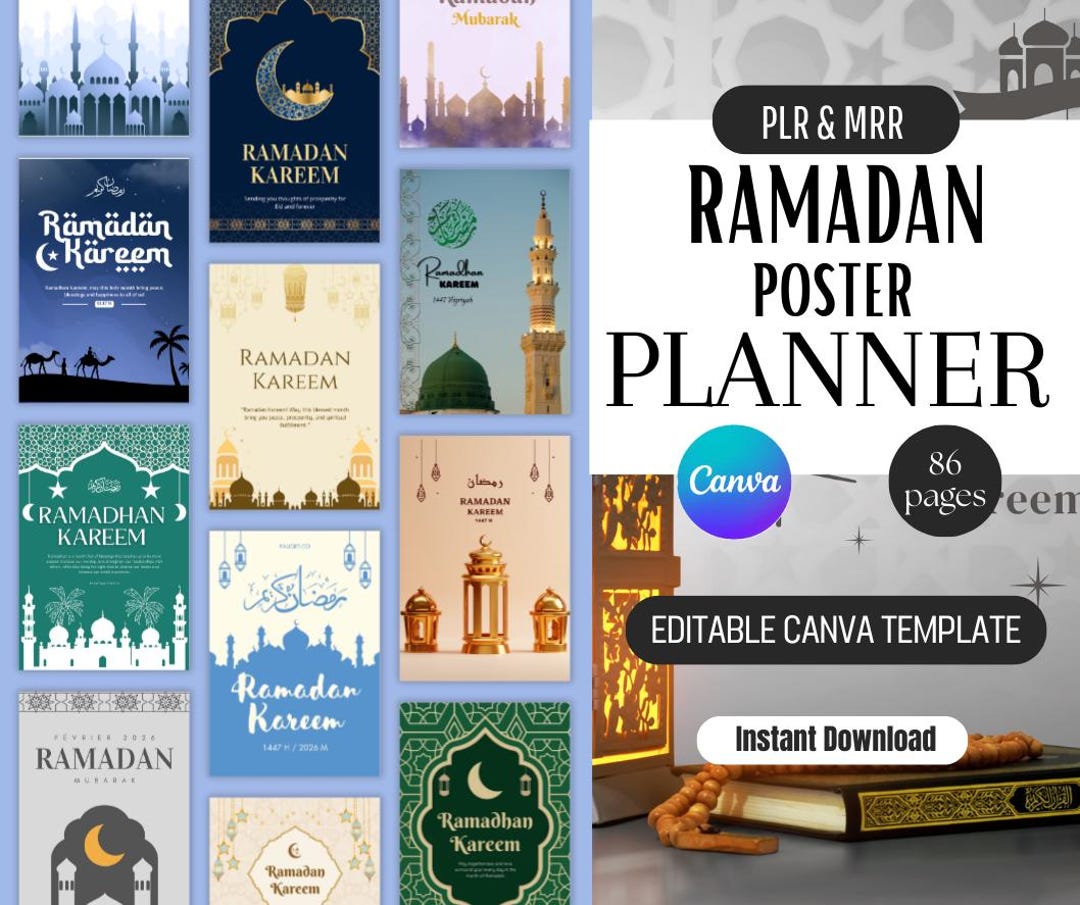Digital Ramadan 2026 Planner Cover, Printable Islamic Lantern Wrap ...