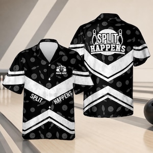 Custom Bowling Hawaiian Shirt, Split Happens 3D All Over Print Shirt, Personalized Name Bowling Team Gift