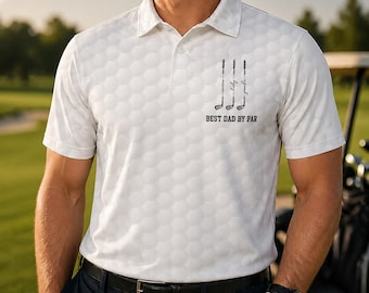 Best Dad Grandpa By Par Personalized Polo Shirt, Father's Day Golf Gift for Dad Grandpa, Custom Golf Polo Shirt