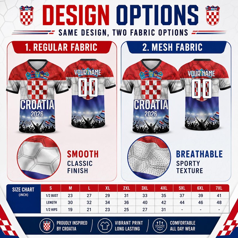 Custom Croatia Soccer Jersey 2026 World Cup, Personalized Name Number Shirt for Men Women Kids, Croatia Fan Apparel Gift image 13