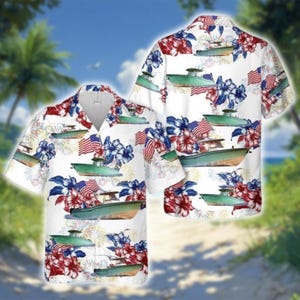 Camisa hawaiana para barcos de pesca de alta mar, camisa Aloha para consola central, regalo para navegantes (hombres y mujeres), camisa de pesca tropical
