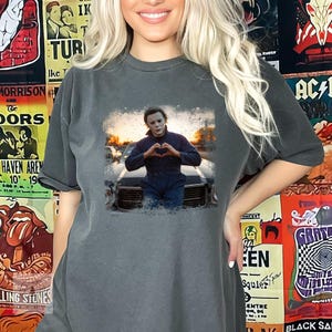 Michael Myers Heart Hands-T-shirt: grappig T-shirt met Halloween-afbeelding