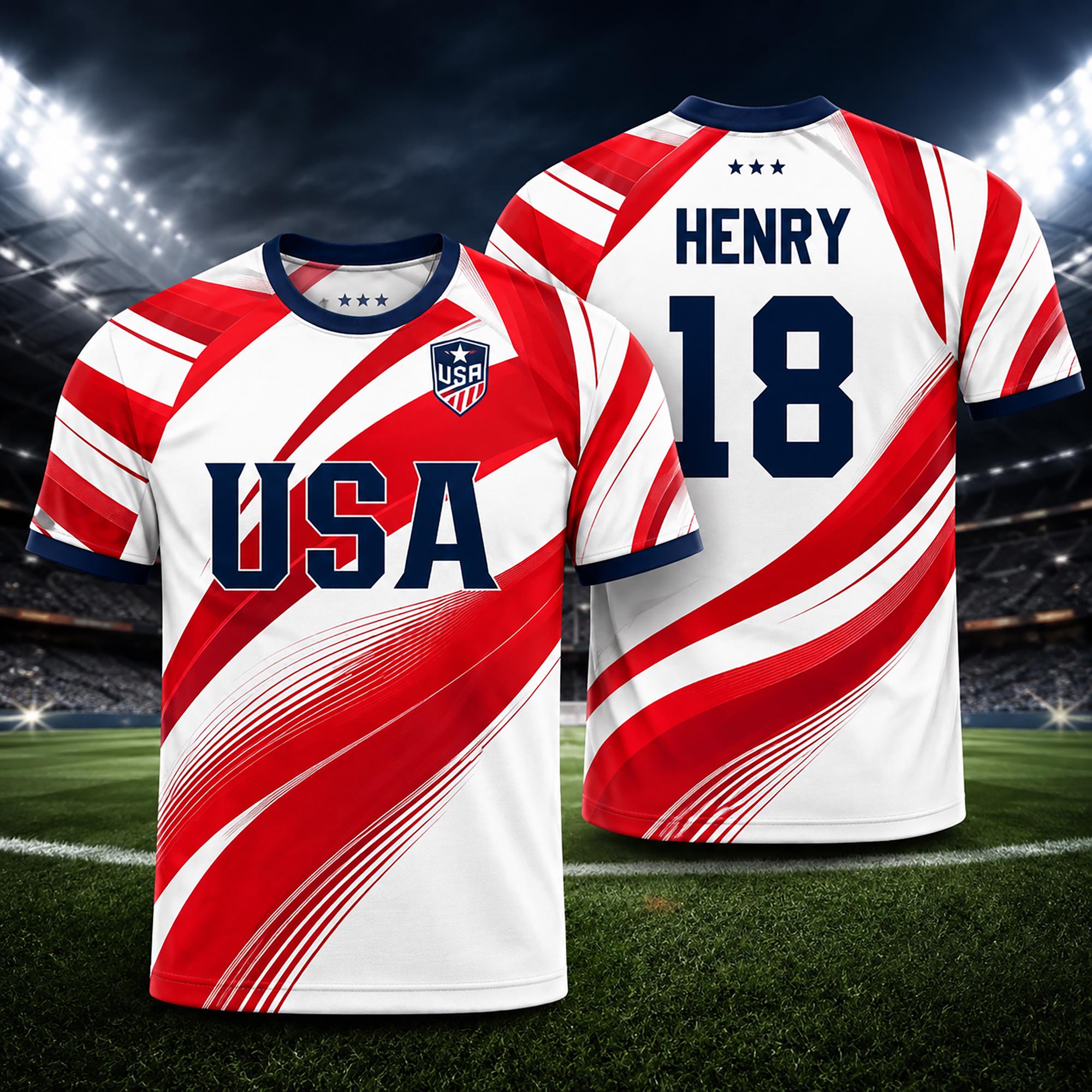 Custom USA Soccer Jersey 2026, Personalized Name Number Shirt, Birthday Gift for Soccer Fans