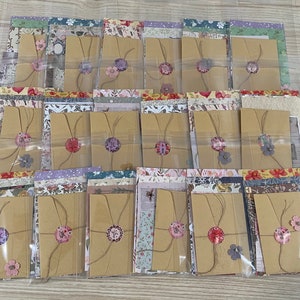 35+ Pieces: Floral Cottagecore Stationary Grab Bag | Scrapbook Pattern Paper and Stickers | Junk Journaling Pen Pal Kit