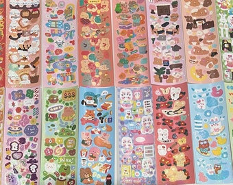 Mystery Sticker Sheets: Random Kawaii Sticker Sheet Grab Bag | Kawaii Scrapbook Junk Journaling