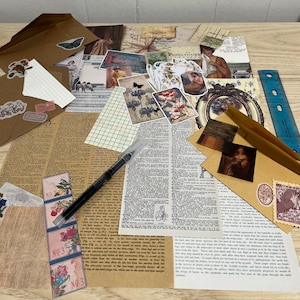 35+ Items: Cottagecore/Vintage Style Penpal Kit, Stationary Writing Kit