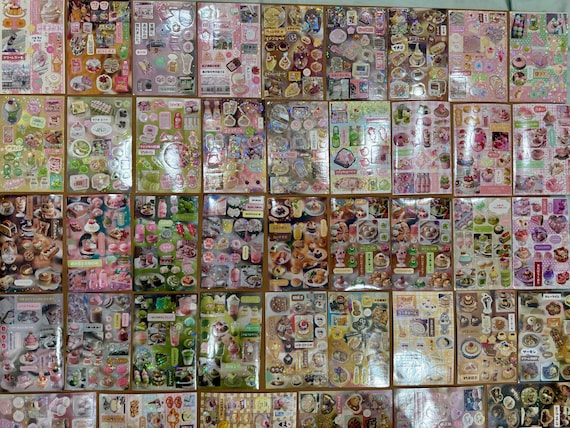 Random Sticker Sheets Grab Bag: Random Kawaii Sticker Sheet Grab Bag | Kawaii Scrapbook Junk Journaling, Choose Number of Sheets you’d like
