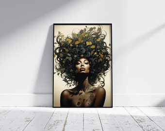 Nature's Enchantress | Afrocentric | Premium Framed Vertical Poster