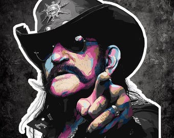 Rock Icon Sticker: Lemmy Kilmister Tribute - Bold Metal Design