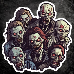 Halloween Zombie Horde Sticker