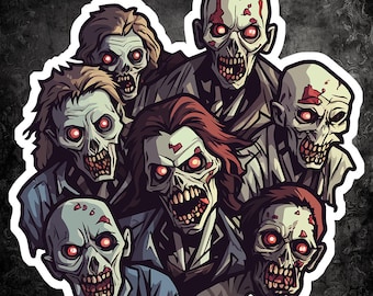 Naklejka na Halloween Zombie Horde – Straszna dekoracja nieumarłych