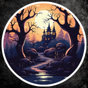 Enchanted Forest Sticker - Mystical Vinyl Decal for Laptops, Water Bottles, Notebooks, and More
