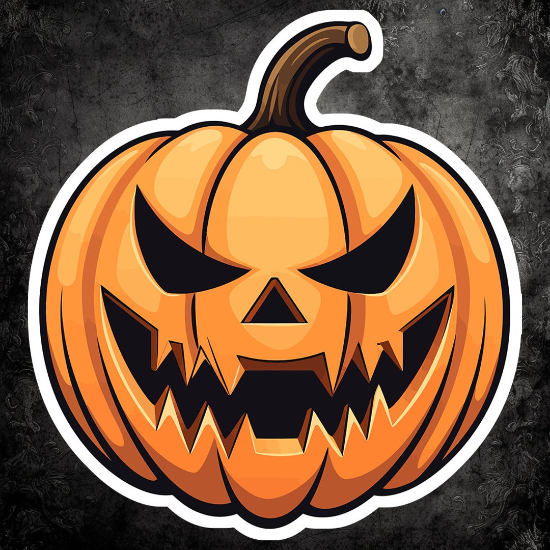 Spooky Halloween Jack o #39 lantern Sticker Etsy Spooky Halloween Jack o #39 lantern Sticker Etsy