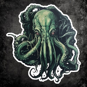 Cthulhu Mythos geïnspireerd vinyl sticker - Lovecraft horror sticker voor laptops, notebooks en meer