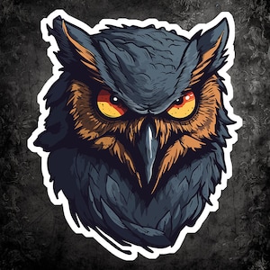 Ominous Owl Vinyl Sticker: Intimidating Oracle Decal