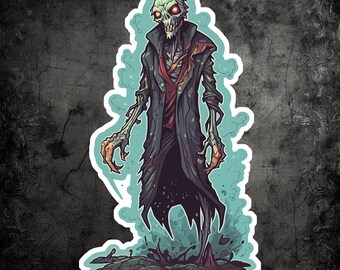 Terrifying Ghoul Sticker - Spine-Chilling Spectre Decal