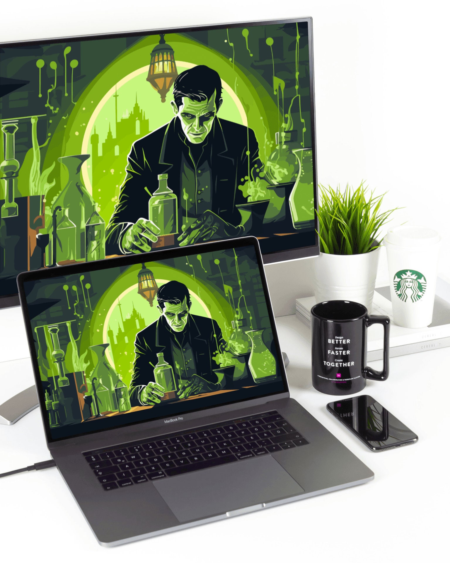 Halloween Laboratory: Dr. Frankenstein Desktop Wallpaper Experiment - Etsy
