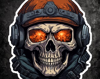 Halloween Skull Skull Sticker - Taktischer Schrecken