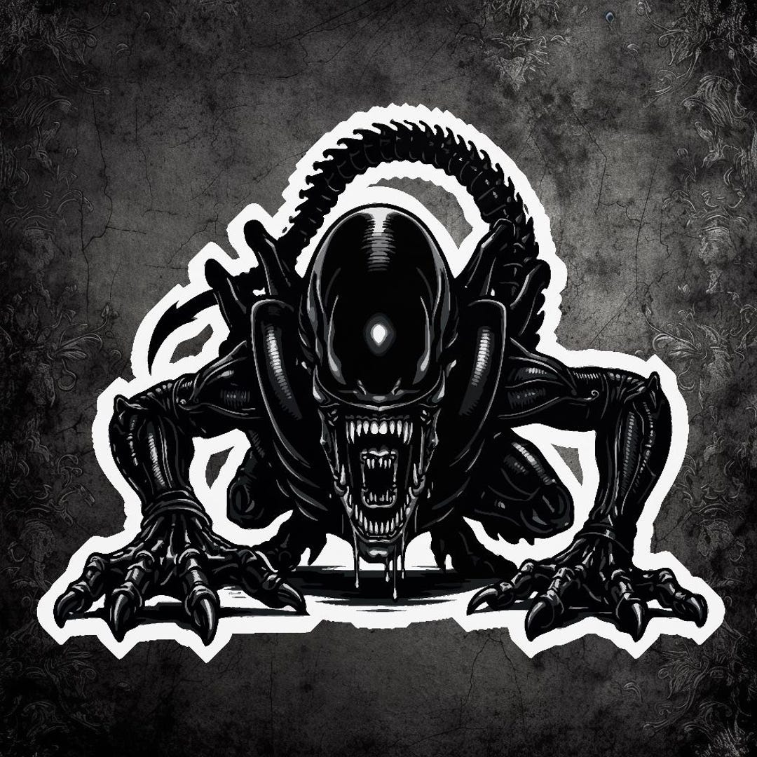 Alien Monster Sticker: Horror and Sci-fi Art (vinyl Laptop Decal) - Etsy