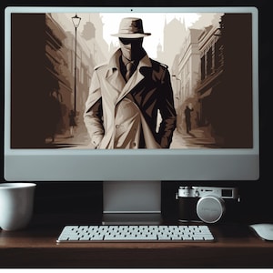 Unheimlich Urban Enigma: Unsichtbarer Mann Stadtbild Wallpaper