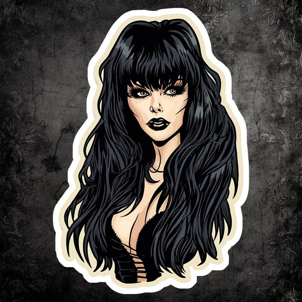 Evira, Mistress of the Dark-Adjacent Sticker - Witty Gothic Queen Decal