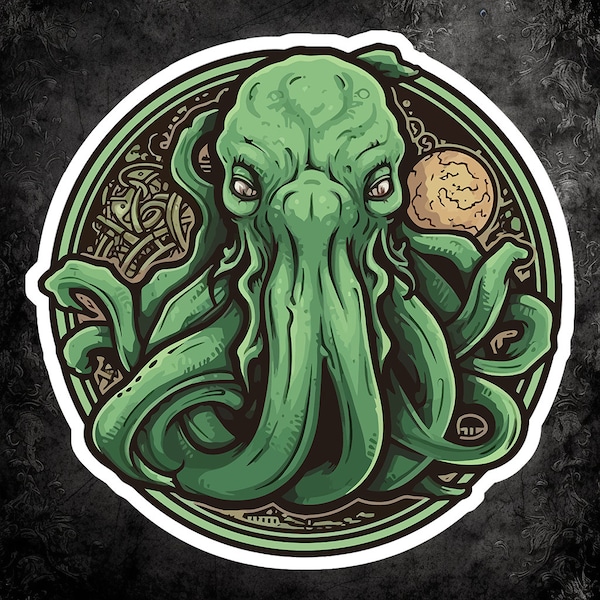 Cthulhu Sticker - Lovecraftian Vinyl Decal for Laptops, Water Bottles, Notebooks, and More