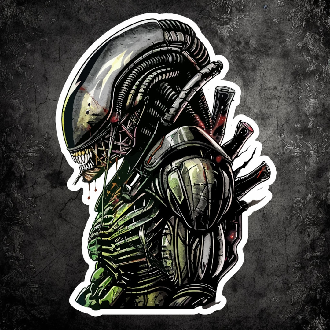 Alien Xenomorph Terror - Sci-fi Horror Sticker, Outer Space Menace ...