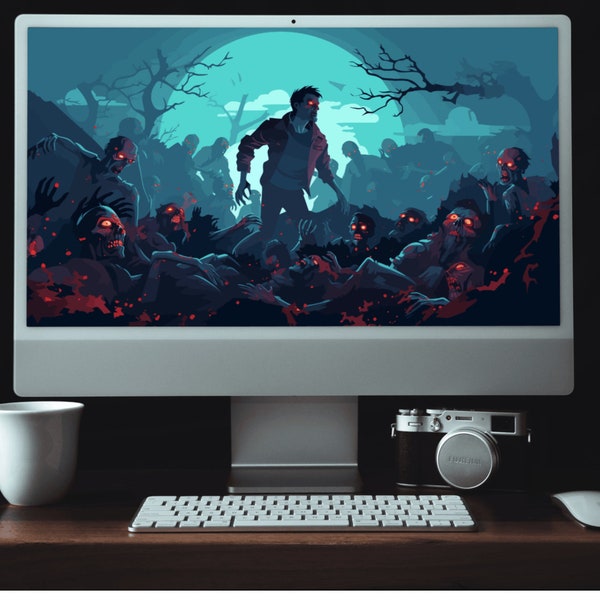 Zombie Invasion Desktop Wallpaper - Halloween Horror