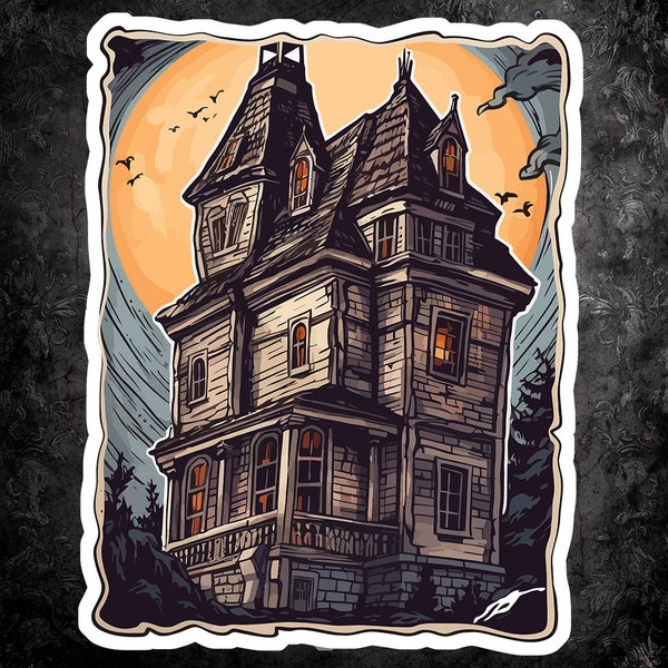 Haunted House Sticker | Halloween | Eerie