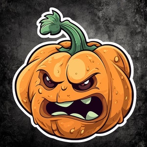 Halloween Jack-o'-Lantern Sticker - Spooky Pumpkin Decal - Perfect for Laptops, Notebooks, Water Bottles - Quality Vinyl Halloween Decor
