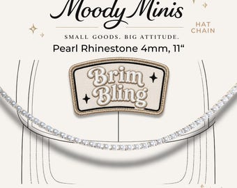 Pearl Rhinestone 4mm - 11 Inch Hat Chains