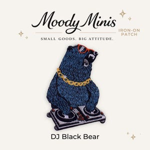 Dj Black Bear Embroidered Patch