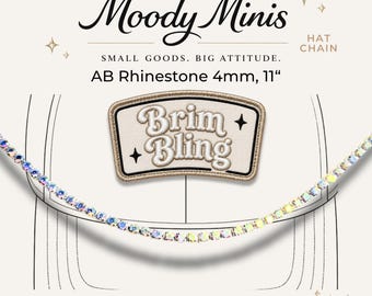 Ab Rhinestone 4mm - 11 Inch Hat Chains