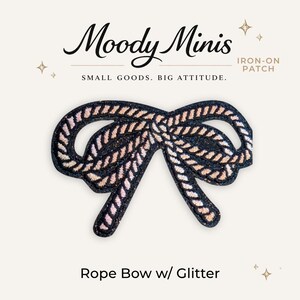 Rope Bow w/ Glitter Embroidered Patch