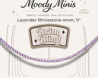 Lavender Rhinestone 4mm - 11 Inch Hat Chains