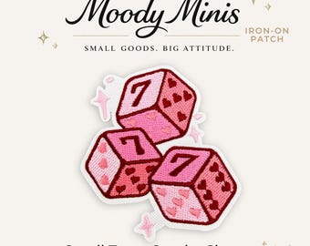 Lucky 7 Pink Dice Embroidered Patch