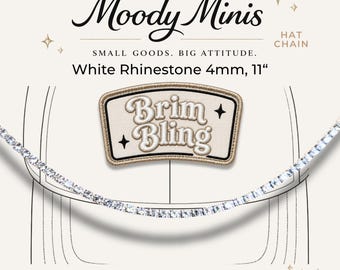 White Rhinestone 4mm - 11 Inch Hat Chains