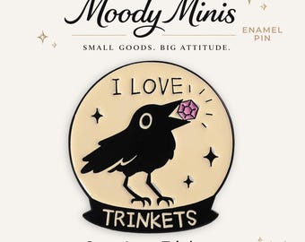 Crow Love Trinkets Enamel Pin