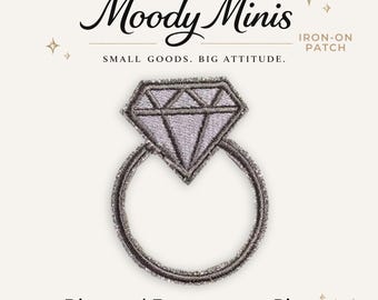 Diamond Engagement Ring Embroidered Patch
