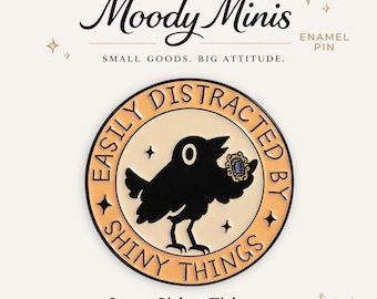 Crow Shiny Things Enamel Pin