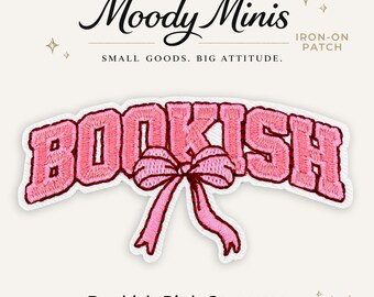 Bookish Pink Coquette Embroidered Patch