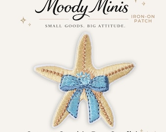 Cottage Seaside Bow Starfish Embroidered Patch