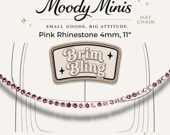 Pink Rhinestone 4mm - 11 Inch Hat Chains