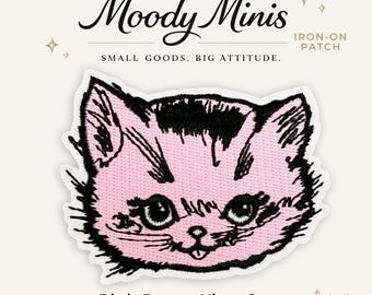 Pretty Pink Kitty Cat Embroidered Patch