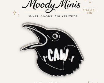 F Caw F Raven Enamel Pin