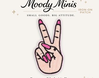 Peace Pink Nails Embroidered Patch