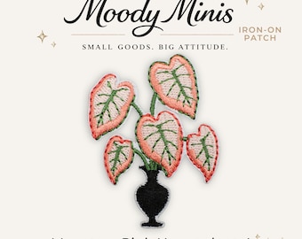 Monstera Pink Houseplant 4 Embroidered Patch