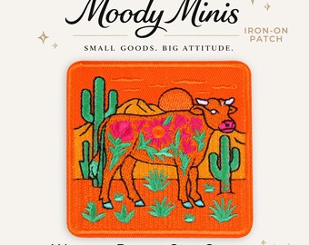 Western Desert Cow Embroidered Patch
