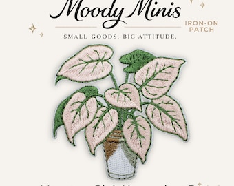 Monstera Pink Houseplant 3 Embroidered Patch